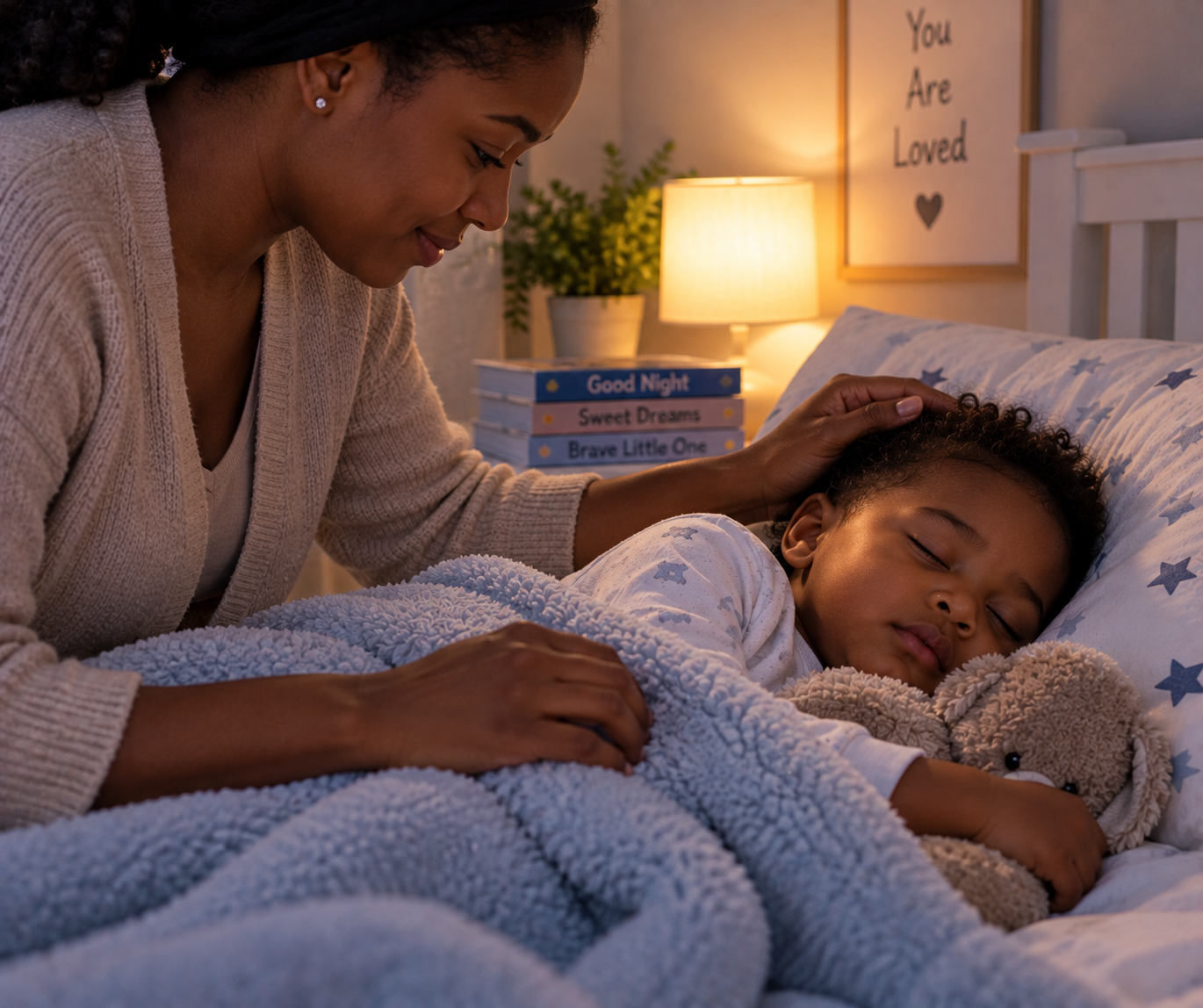 Parent caring for a sleeping child