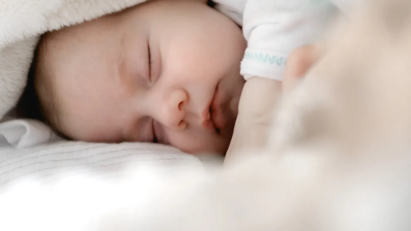 Newborn sleeping peacefully